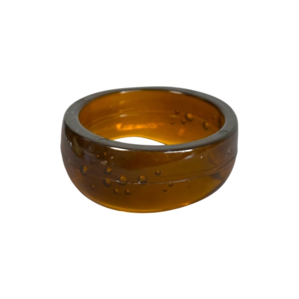 Bracelete Resina Caramelo com Bolhas Internas